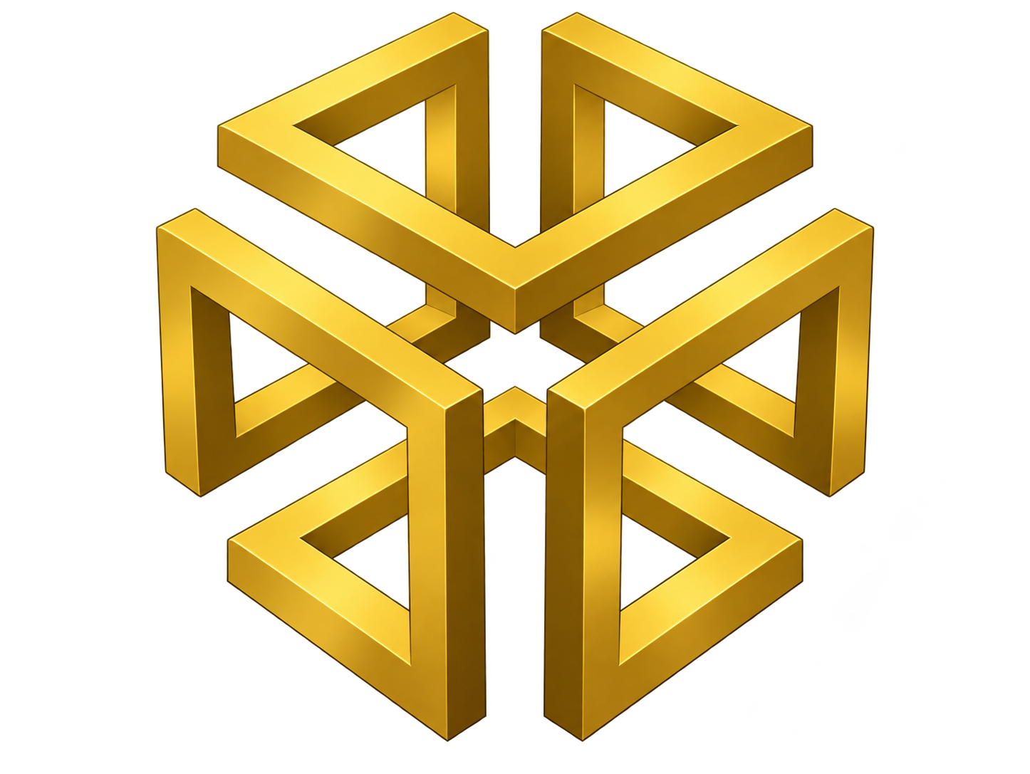 The Cube's golden infinity-cube logo